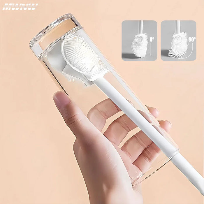 Silicone Milk Bottle Brush Cup Scrubber Glass Cleaner Long Handle Drink Bottle Clean Brush Kitchen Cleaning Tool