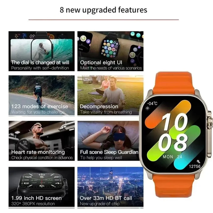 2025 New T900 Ultra Smartwatch 49mm 2.09" AMOLED Screen NFC Fitness Waterproof Watches for Man IWO Watch Ultra 9 Smart Watch Men