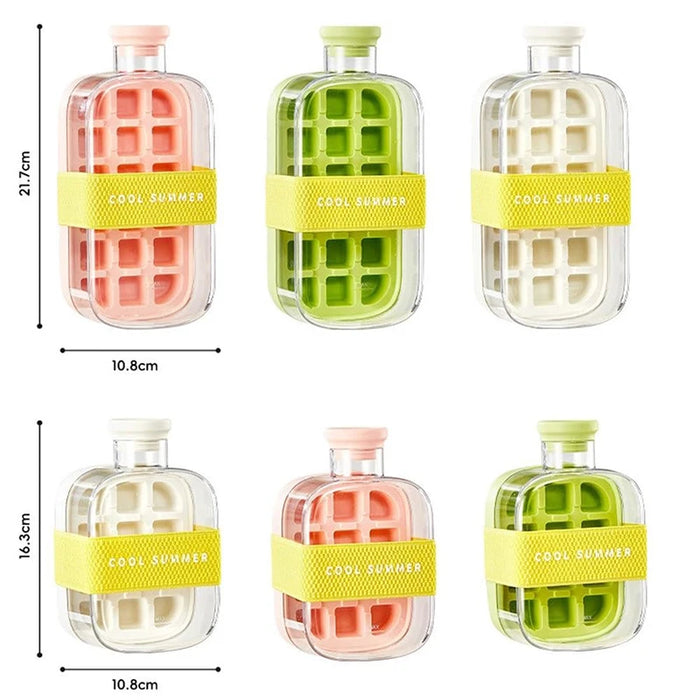 Summer Ice Cube Tray With Straw 2 in1 Ice Tray And Water Bottle For Ice Maker Silicone Ice Cube Portable Kettle Reusable Icecup