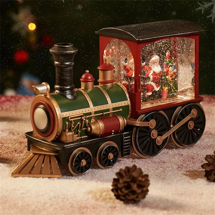 Christmas Gift Train Crystal Ball Ornament Lighting Train