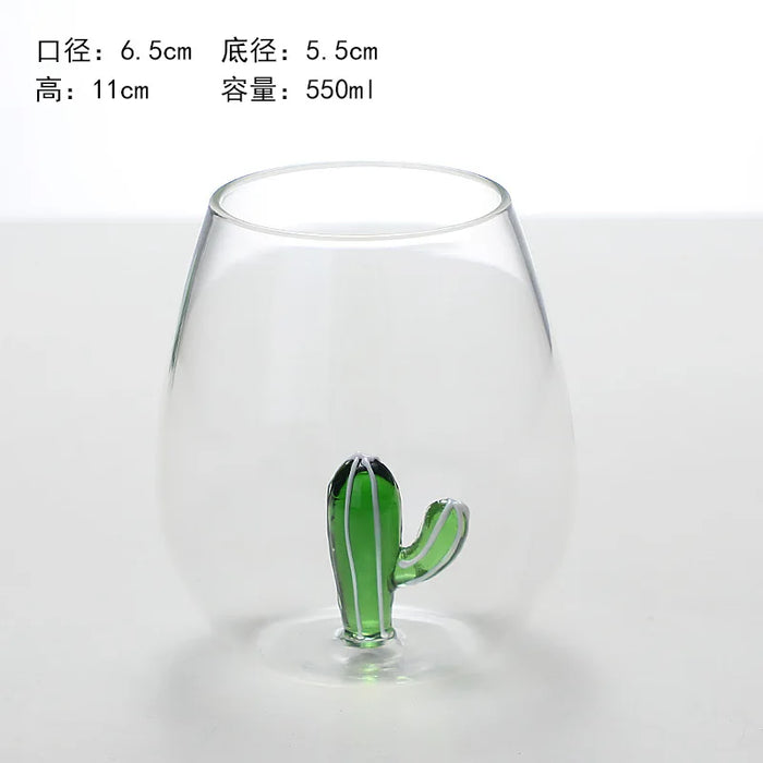 3D Cartoon Animal Glass Cup Home Plant Modeling Glass Mug Three-dimensional Animal Shape Milk Juice Glass Water Cup