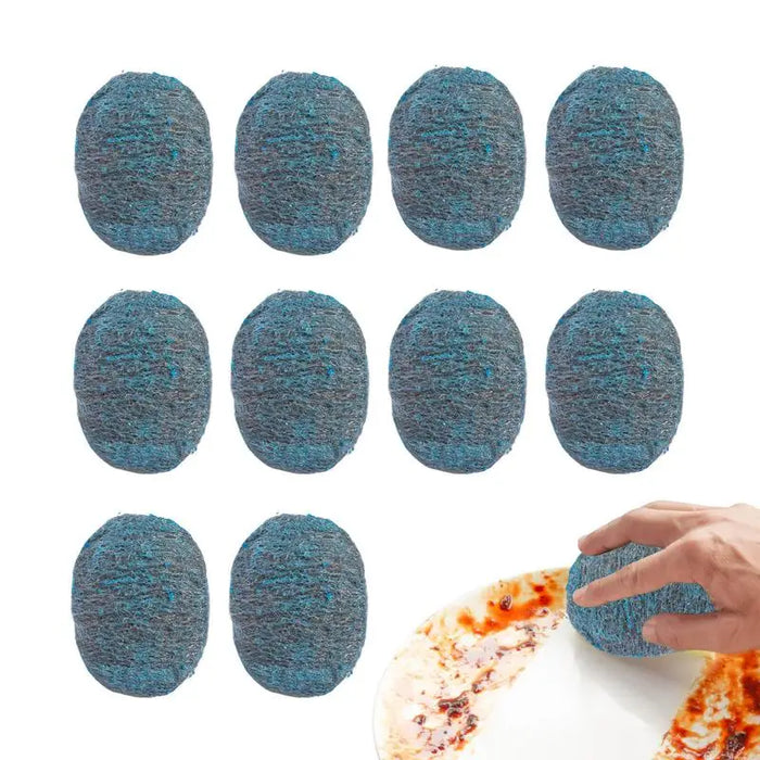 10 Pcs Wool soap mat Reusable Steel Scrubber Wool Scouring Pad