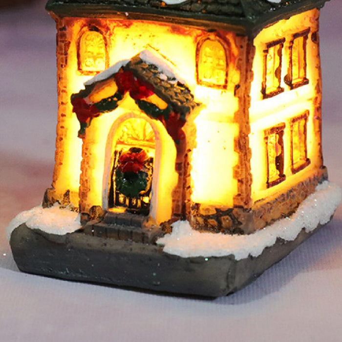 Resin Christmas House Figurine Tiny Resin House Village Miniature