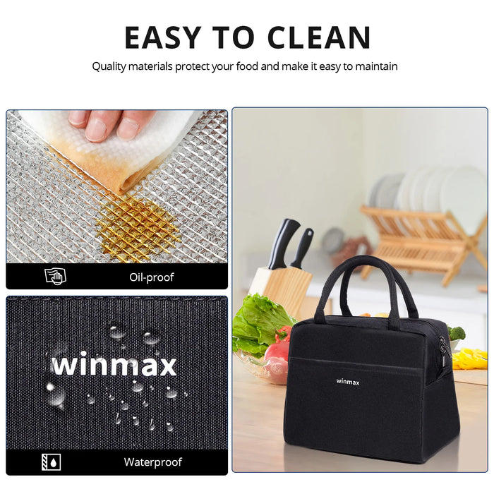 Lunch Box Thermal Bag Portable Waterproof Durable Wide Opening