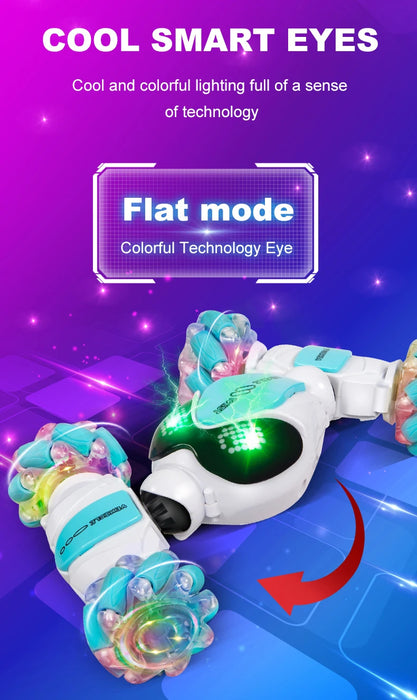 Rc Stunt Car Dual Remote Control Watch Gesture Sensor Drift 2.4GHz 4wd Rotation Deformation Electric Toy for Kids Boys Christmas