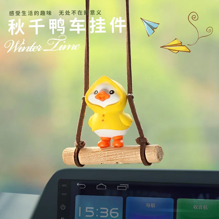 Yellow Swinging Little Duck Interior Car Decoration