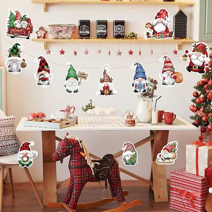 Wooden Christmas Gnome Hanging Ornaments Christmas Tree