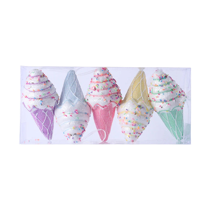 Mix Cute Candy Donuts Cupcake Ice Cream Cone Christmas Ornaments