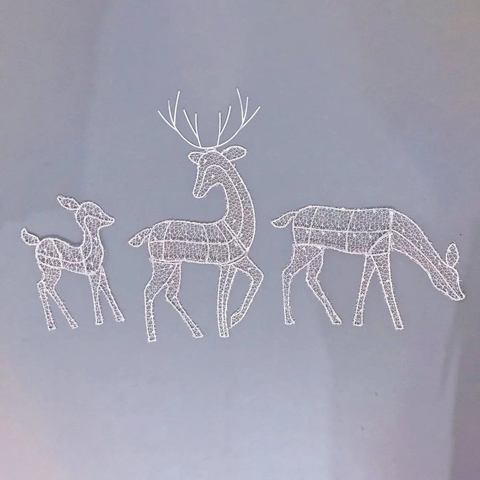 Metal Frame Reindeer Decor Glowing Christmas Deer Ornament Set with Led Lights
