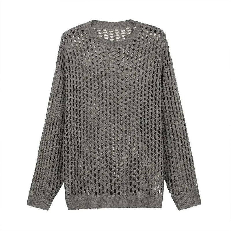 Summer Vintage Hollow Out Loose Knitting T-shirt