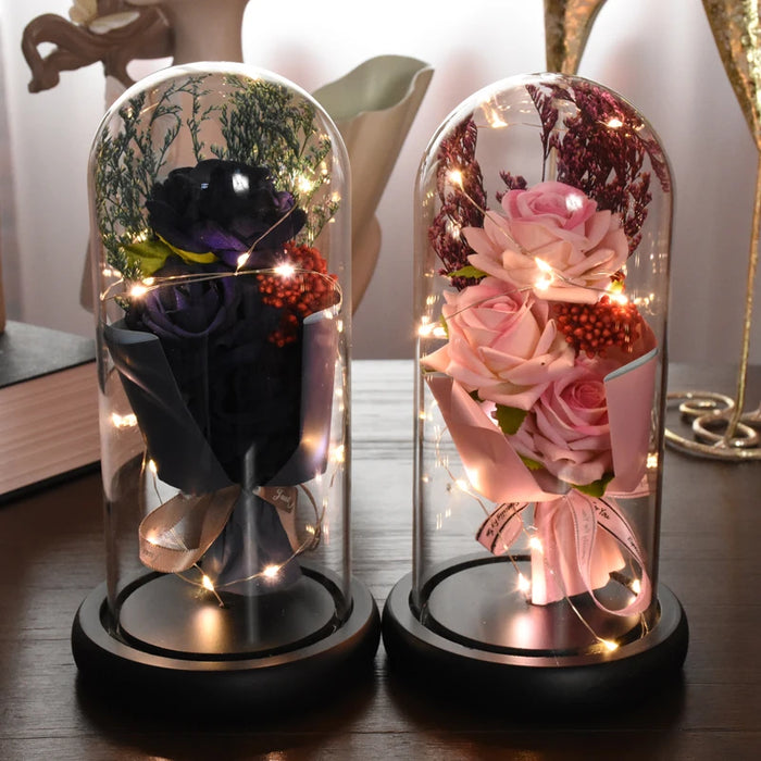 1pc Rose LED Eternal Flower Rose Artificial Flower Christmas Wedding Valentine's Day Birthday Gift Home Decor