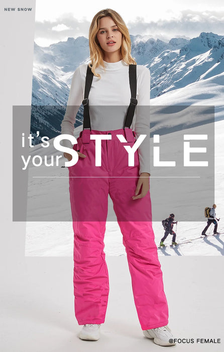 Ski Pants Women Thick  Waterproof Winter Snow Pants Breathable Overalls