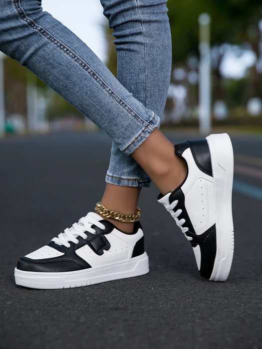 HKDQ Trendy Skate Shoes Unisex Platform Casual Sneakers Women Low-cut Comfortable Lightweight Outdoor Skateboard Shoes For Men