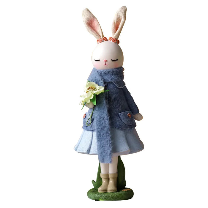 Easter Cartoon Cute Rabbit Home Table Resin Ornaments Forest Style Kids Happy 1st 2nd Birthday Party Decorations Gift for Girls