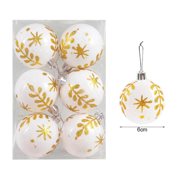 6Pcs/box 6cm Christmas Ball Ornaments Tree Hanging Pendant Christmas Decorations