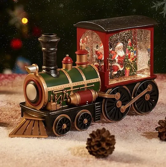 Christmas Gift Train Crystal Ball Ornament Lighting Train