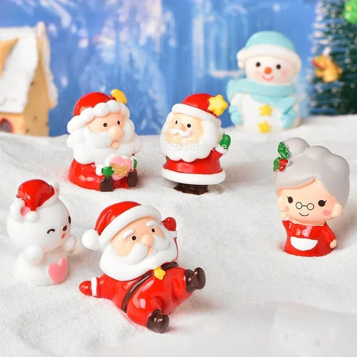 Christmas Santa Claus Snowman Figurine Miniatures Figurines