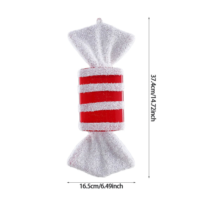 2pc 15cm Large Candy Pendant Christmas Decoration Red And White Lollipop