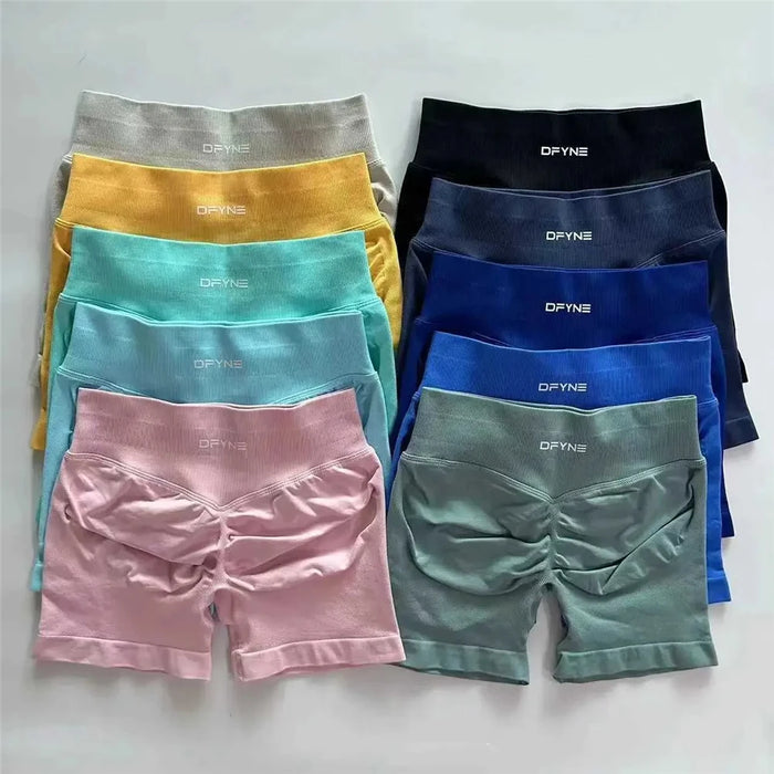 Impact Shorts 4.5'' Low Waist Seamless Yoga Shorts Scrunch Bum Gym Shorts Women Workout Biker Stretch Fitness Short XS-XL