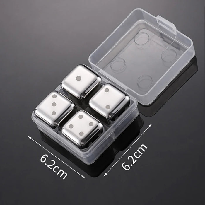 Reusable Stainless Steel Ice Cubes, 304 Steel Chilling Stones for Whiskey, Wine, Beer, Drink, Quick-Freeze Cooling Rock Bar Tool