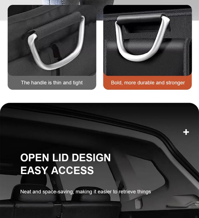 SEAMETAL Foldable Trunk Storage Box Waterproof Oxford Cloth 110L Large-Capacity Car Organizer for Camping/Fishing Easy to Carry