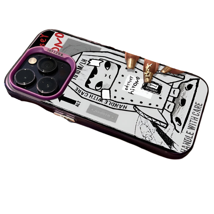 Cartoon Graffiti Hirono Phone Case For iPhone 16 Pro Max 15 14 13 Pro Max 16 Plus Hard Shockproof Matte Back Cover