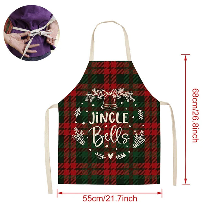 Linen Merry Christmas Apron Christmas Decorations for Home Kitchen