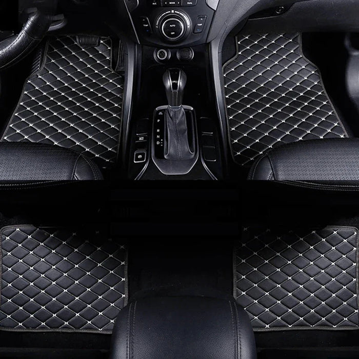 Car Floor Mats 4PCS Universal PU Leather Waterproof Auto Foot Pad Protector