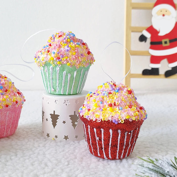 Mix Cute Candy Donuts Cupcake Ice Cream Cone Christmas Ornaments