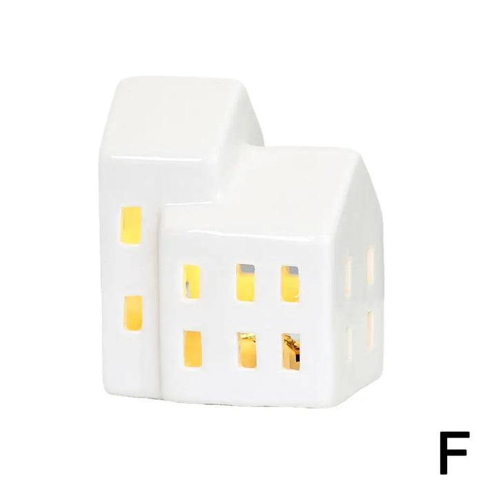 Christmas Village Lighted Ceramic Houses Indoor Ornaments christmas Holiday