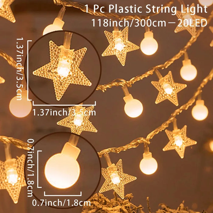 Christmas Santa Claus String Light Garland Xmas Tree Pendant