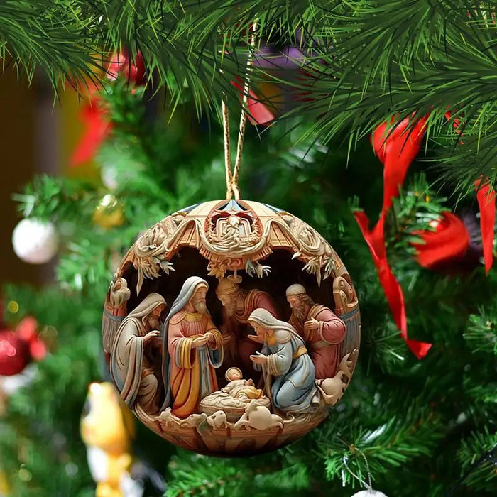 5pcs Nativity Christmas Tree Pendant Jesus Christ Hanging Ornaments