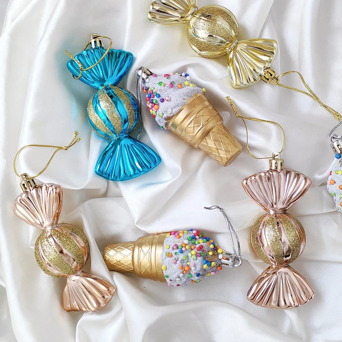 Mix Cute Candy Donuts Cupcake Ice Cream Cone Christmas Ornaments
