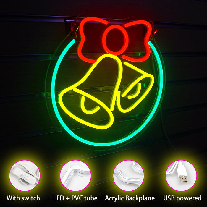 Merry Christmas Neon Sign Christmas Hat Dimmable LED Sign
