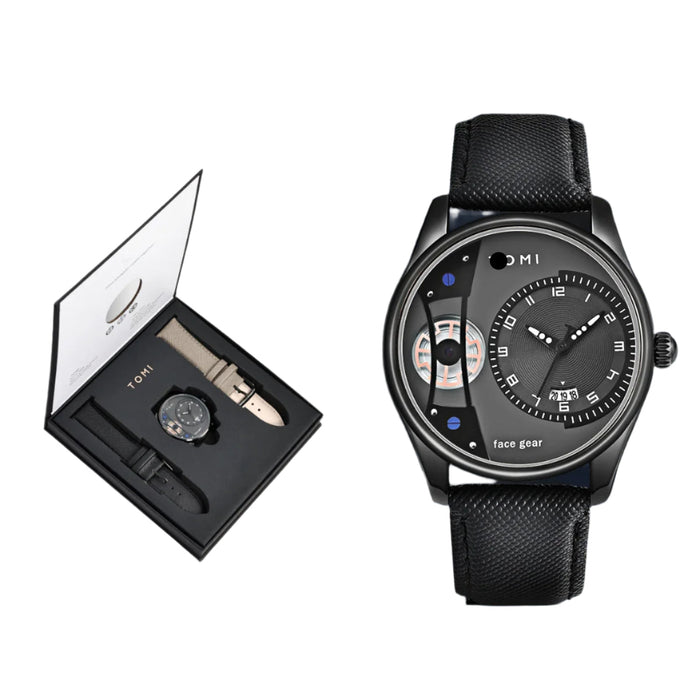 Set Gift Box for Men's Minimalist Business Watch Luxury Versatile Double Strap Detachable Watch Festival Gift