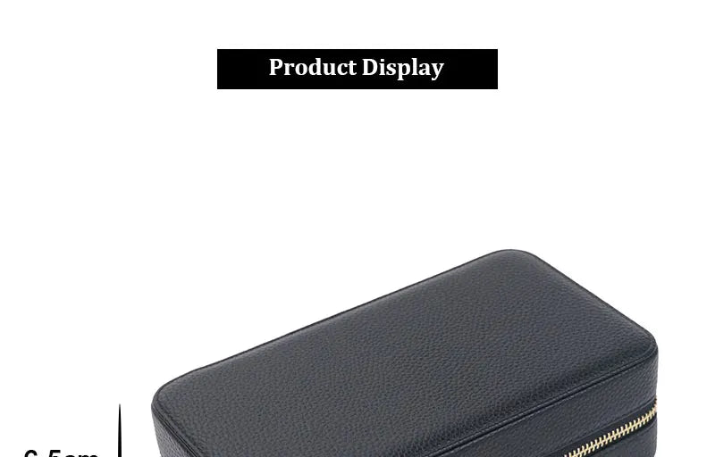 Personalized Emboss Gold Name Pebble Leather Jewelry Storage Box
