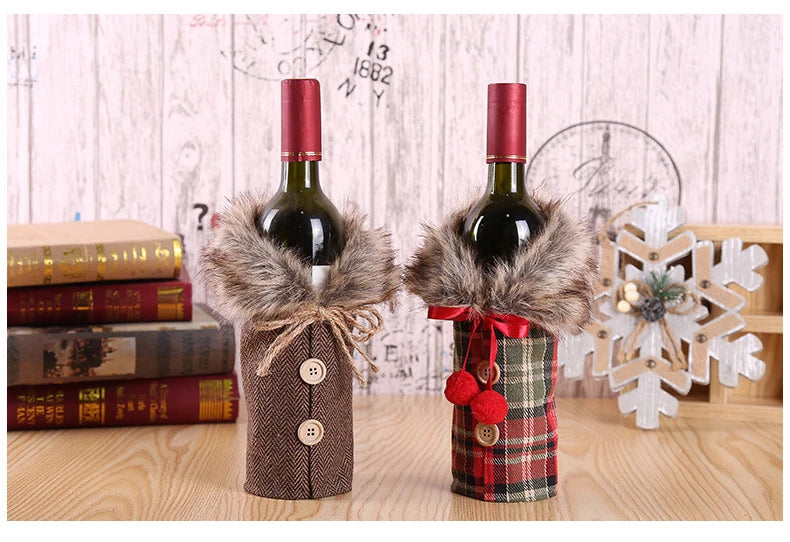 Christmas Wine Bottle Cover Merry Christmas Decorations