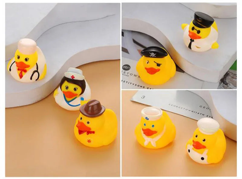 1pcs Yellow Baby Duck Rubber Bath Toys for Toddler