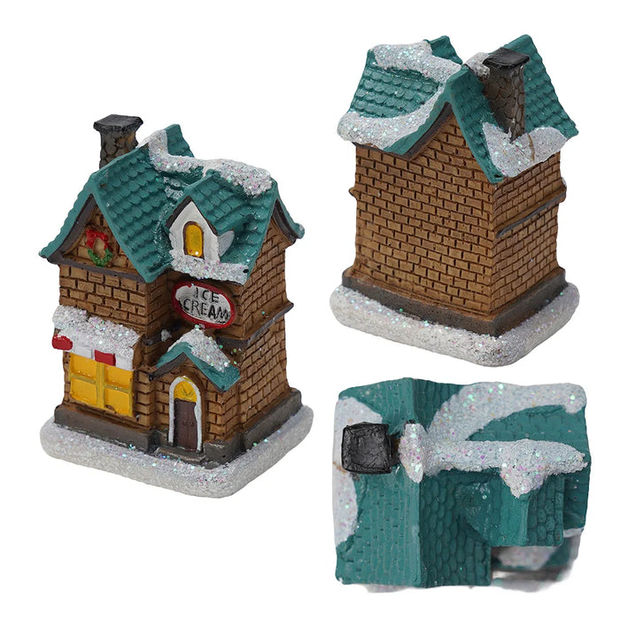 Brightness LED Light Up Small Village House Scene Christmas Decor Ornament 2024 New Year Home Decor Navidad