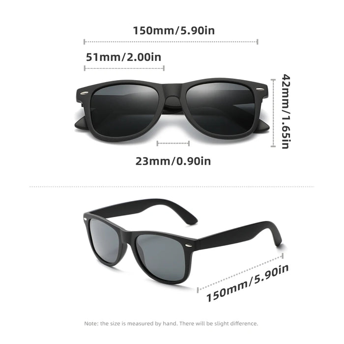 RBsunny Classic Polarized Sunglasses Men Women Outdoor UV400 Retro Black Frame Glasses Male Fashion Anti Glare Driving Eyewear