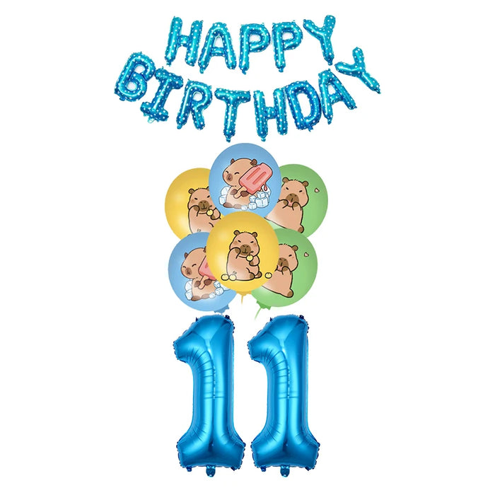 Capybara Birthday Decoration Cartoon Tableware Cups Plate Napkin Balloons Capybara Theme Birthday Party Decoration Supplies Kit