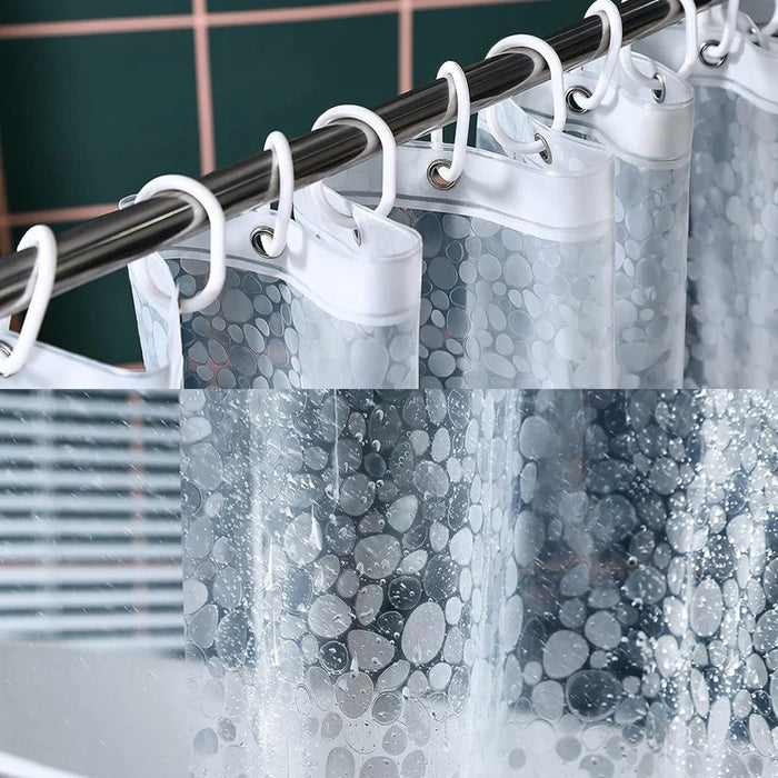 Pebble Shower Curtain Transparent Lining Waterproof Bathtub Bathing Cover Cobblestone Bathroom Bath Curtains Liner
