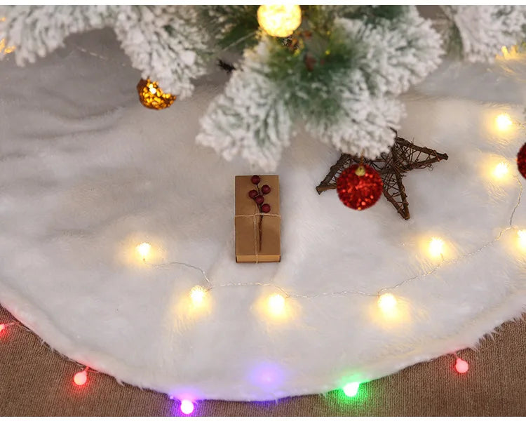 Christmas Christmas tree skirt base decoration pure white plush carpet