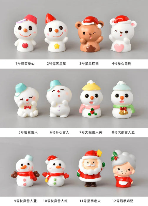 Christmas Santa Claus Snowman Figurine Miniatures Figurines