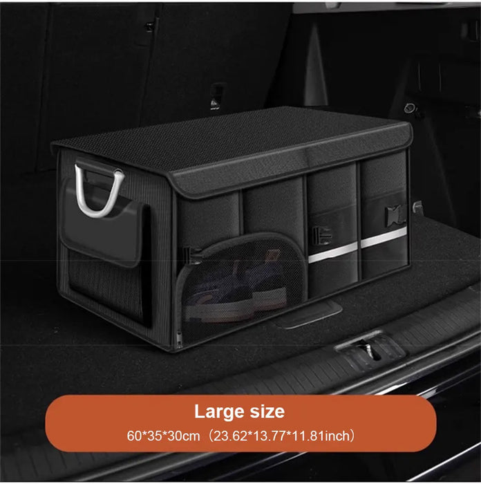 SEAMETAL Foldable Trunk Storage Box Waterproof Oxford Cloth 110L Large-Capacity Car Organizer for Camping/Fishing Easy to Carry