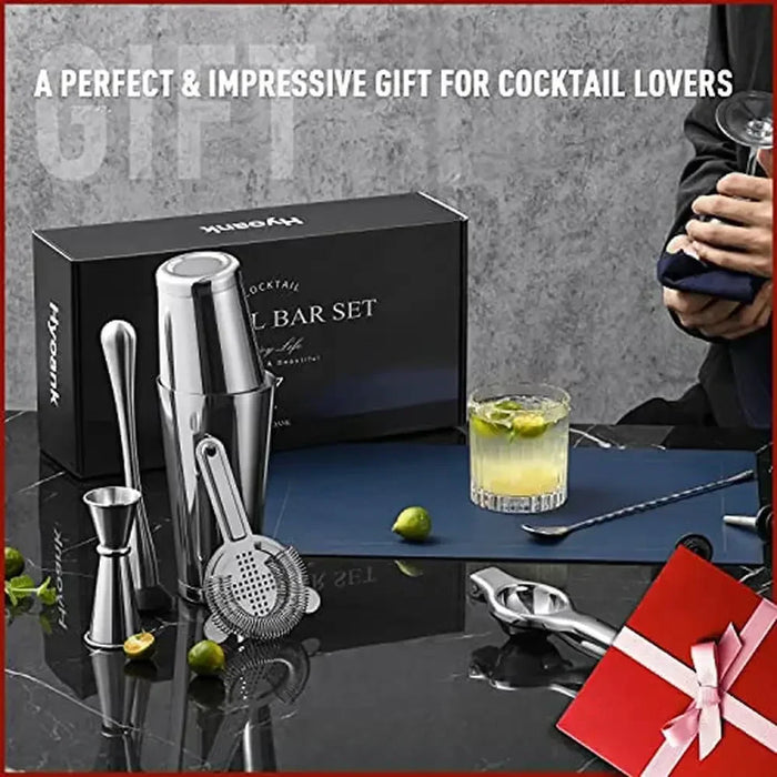 Professional Bartender Kit 25-Piece Mixology Set with Travel Bag Bartender Gift Set Cocktails Whiskey and More High-Quality