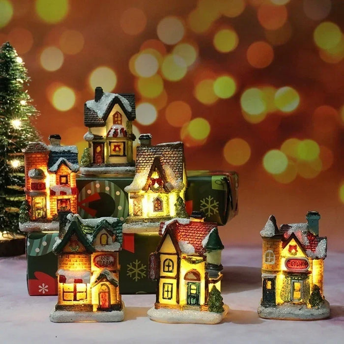 Christmas Home Decoration Miniature Village House Building Ornaments