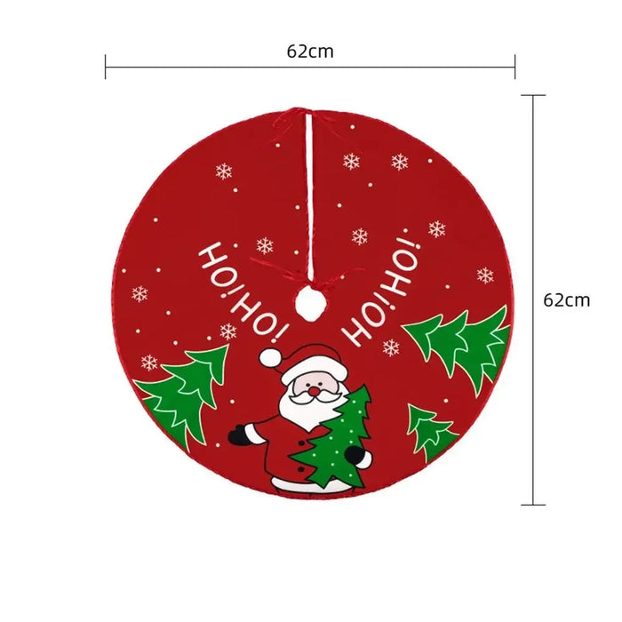 62CM Cartoon Christmas Tree Skirt Crafts Tree Surround Base Set