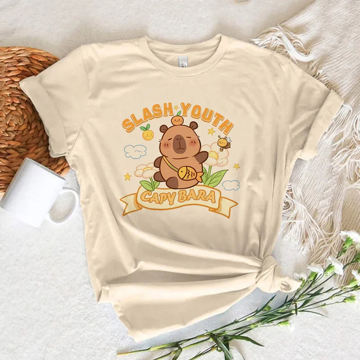 Funny Capybara T-shirts Men Women Summer Cute Animal T Shirt Short Sleeve Graphic T Shirts Streetwear Women's Clothing
