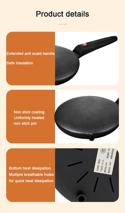 110V/220V Household Non-stick Pancake Machine Electric Crepe Baking Pan Instant Heating Spring roll Pastry Frying Grilling Plate